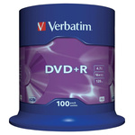 43551 | Verbatim Blank DVD 4.7 GB 16X DVD+R, 100 Pack