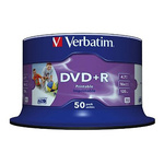 43512 | Verbatim Blank DVD 4.7 GB 16X DVD+R, 50 Pack