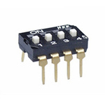 NKK Switches 4 Way PCB, Through Hole Piano Dip Switch SPST