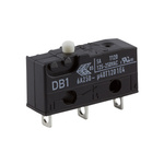 DB1C-A1AA | ZF SPDT-NO/NC Button Microswitch, 6 A @ 250 V ac, Solder Terminal