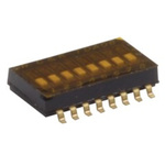 C & K 6 Way Surface Mount DIP Switch SPST, Flush, Recessed, Slide Actuator
