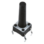 3-1825910-1 | Black Button Tactile Switch, Single Pole Single Throw (SPST) 50 mA @ 24 V dc 13.4mm