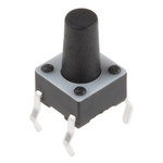 1-1825910-4 | Black Button Tactile Switch, Single Pole Single Throw (SPST) 50 mA @ 24 V dc 5.9mm