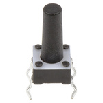 2-1825910-7 | Black Button Tactile Switch, Single Pole Single Throw (SPST) 50 mA @ 24 V dc 9.4mm