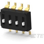 TE Connectivity 4 Way Surface Mount DIP Switch SPST, Raised Actuator