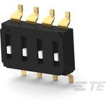 TE Connectivity 4 Way Surface Mount DIP Switch SPST, Recessed Actuator