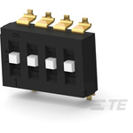 TE Connectivity 4 Way Surface Mount DIP Switch SPTT, Raised Actuator