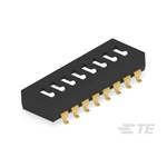 TE Connectivity 8 Way Surface Mount DIP & SIP Switch SPST, Flush Slide Actuator