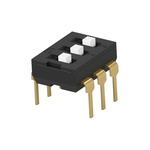 TE Connectivity 3 Way Through Hole DIP & SIP Switch SPST, Extended Actuator