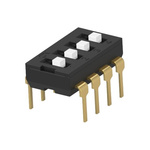 TE Connectivity 4 Way Through Hole DIP & SIP Switch SPST, Extended Actuator