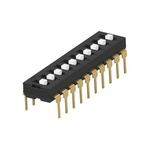 TE Connectivity 10 Way Through Hole DIP & SIP Switch SPST, Extended Actuator