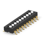 TE Connectivity 10 Way Surface Mount DIP & SIP Switch SPST, Extended Actuator