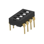 TE Connectivity 4 Way Through Hole DIP & SIP Switch SPDT, Flush Actuator