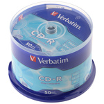 43351 | Verbatim 700 MB 52X CD-R, 50 Pack