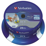43811 | Verbatim 25 GB BD-R 6X Blu-ray Disc, 25 Pack
