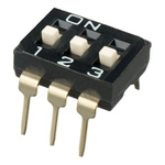 APEM 3 Way Through Hole DIP Switch SPST, Raised Actuator Slide Actuator