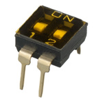 Apem 2 Way Through Hole DIP Switch SPST, Recessed Actuator Slide Actuator