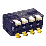 KNITTER-SWITCH 4 Way Surface Mount DIP Switch 4PST, Flat Actuator