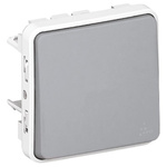 Legrand Grey Outdoor Light Switch, 2 Way, Plexo