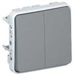 Legrand Outdoor Light Switch, 2 Way, 2 Gang, Plexo