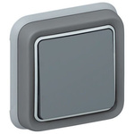 Legrand Grey Outdoor Light Switch, 2 Way, 1 Gang, Plexo