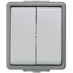 Siemens Grey Rocker Light Switch, 2 Way, 2 Gang, Delta