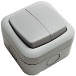 Timeguard Grey Outdoor Light Switch, 2 Way, 2 Gang, Powerseal