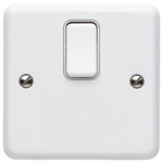 MK Electric White Rocker Light Switch, 1 Gang, Metalclad