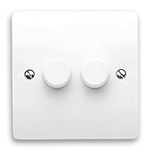 MK Electric 2 Way 2 Gang Dimmer Switch, 240V ac, 70W