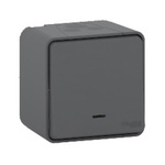 Schneider Electric Grey Push Button Light Switch, 1 Gang, Mureva Styl
