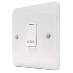 MK Electric White Retractive Light Switch, 2 Way, 1 Gang, Logic Plus