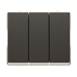ABB Black Rocker Light Switch, 1 Way, 3 Gang, AMD43053-SB
