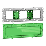 Schneider Electric Green, Transparent 3 Gang Frame