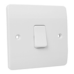 MK Electric White Rocker Light Switch, 2 Way, 1 Gang, Logic Plus