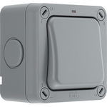 BG Electrical Grey Outdoor Light Switch, 2 Way, 1 Gang, Storm