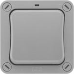 BG Electrical Grey Rocker Light Switch, 2 Way, 1 Gang, Storm
