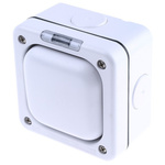 MK Electric White Outdoor Light Switch, 2 Way, 1 Gang, Masterseal