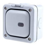 MK Electric Grey Outdoor Light Switch, 1 Way, 1 Gang, Masterseal