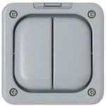 MK Electric Grey Outdoor Light Switch, 2 Way, 2 Gang, K56422GRY