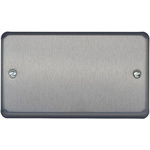 MK Electric Silver 2 Gang Blanking Plate