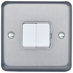 MK Electric Rocker Light Switch, 2 Way, 2 Gang, Albany Plus