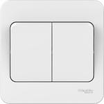 Schneider Electric White Rocker Light Switch, 2 Way, 2 Gang, Lisse