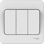 Schneider Electric White Rocker Light Switch, 2 Way, 3 Gang, Lisse