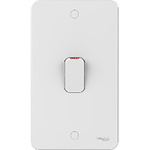 Schneider Electric White Rocker Light Switch, 1 Way, 2 Gang, Lisse