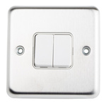 MK Electric White Rocker Light Switch, 2 Way, 2 Gang, K4672