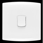 Contactum White Rocker Light Switch, 2 Way, 1 Gang, Alfanar