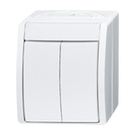 ABB White Rocker Light Switch, 1 Way, 2 Gang, 2CKA001085A