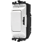 MK Electric 1 Way White Switch Insert Module 20A, Grid Plus Series