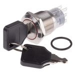 IP40 Key Switch, DPDT, 5 A 3-Way