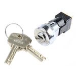High Security Key Switch, DPST, 50 mA @ 250 V ac 2-Way Flat-Key